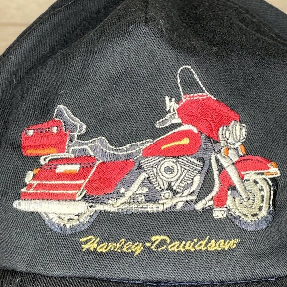 Harley-Davidson Motorcycle Strap Back Embroidered Hat - USA Made Ball Cap - Picture 3 of 12